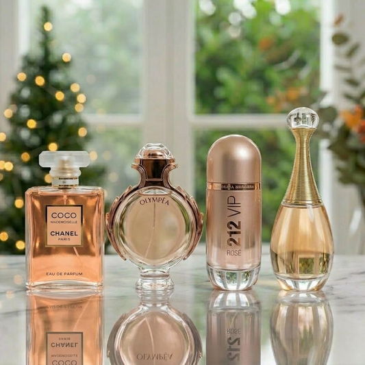 Combo de 4 perfumes - 212 Rosé, Olympéa, Coco Mademoiselle, J’adore