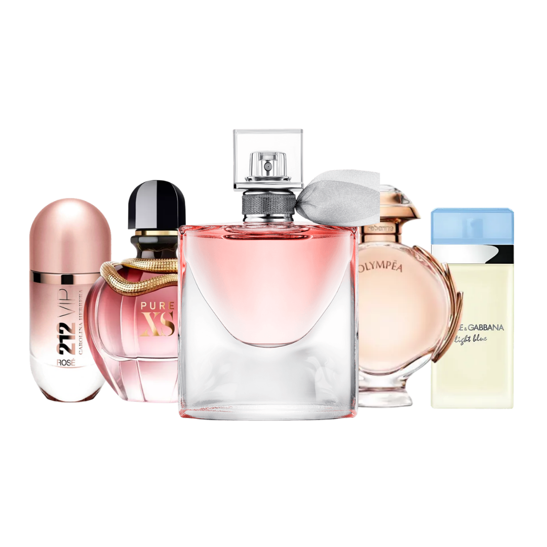 Combo de 5 perfumes - Pure Xs, Olympéa, Lancôme, 212 Rosé, Light Blue