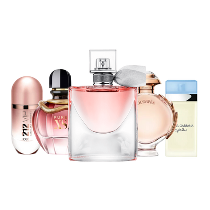 Combo de 5 perfumes - Pure Xs, Olympéa, Lancôme, 212 Rosé, Light Blue